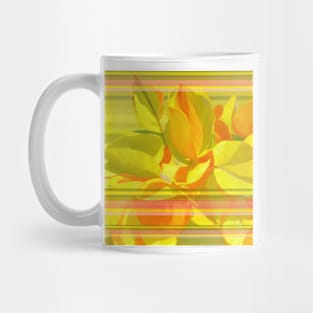 Yellow Rosebuds with Stripes Mug